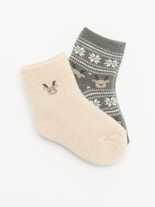 Pack de 2 pares de calcetines forrados - Kiabi Pack de 2 pares de calcetines forrados - Kiabi