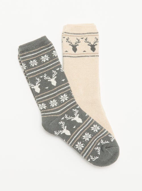 Pack de 2 pares de calcetines forrados - Kiabi