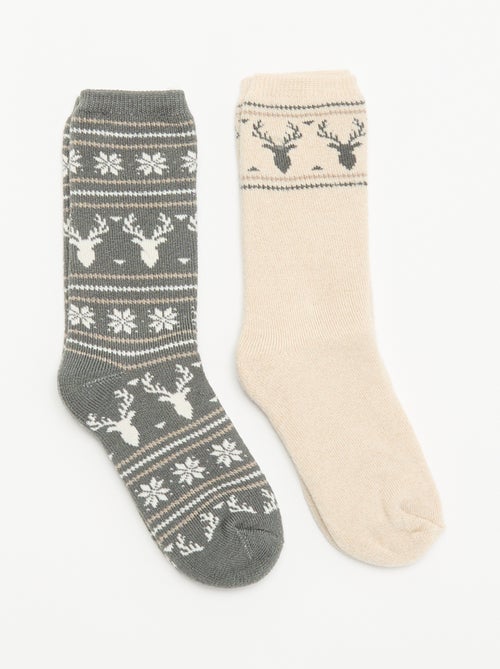 Pack de 2 pares de calcetines forrados - Kiabi