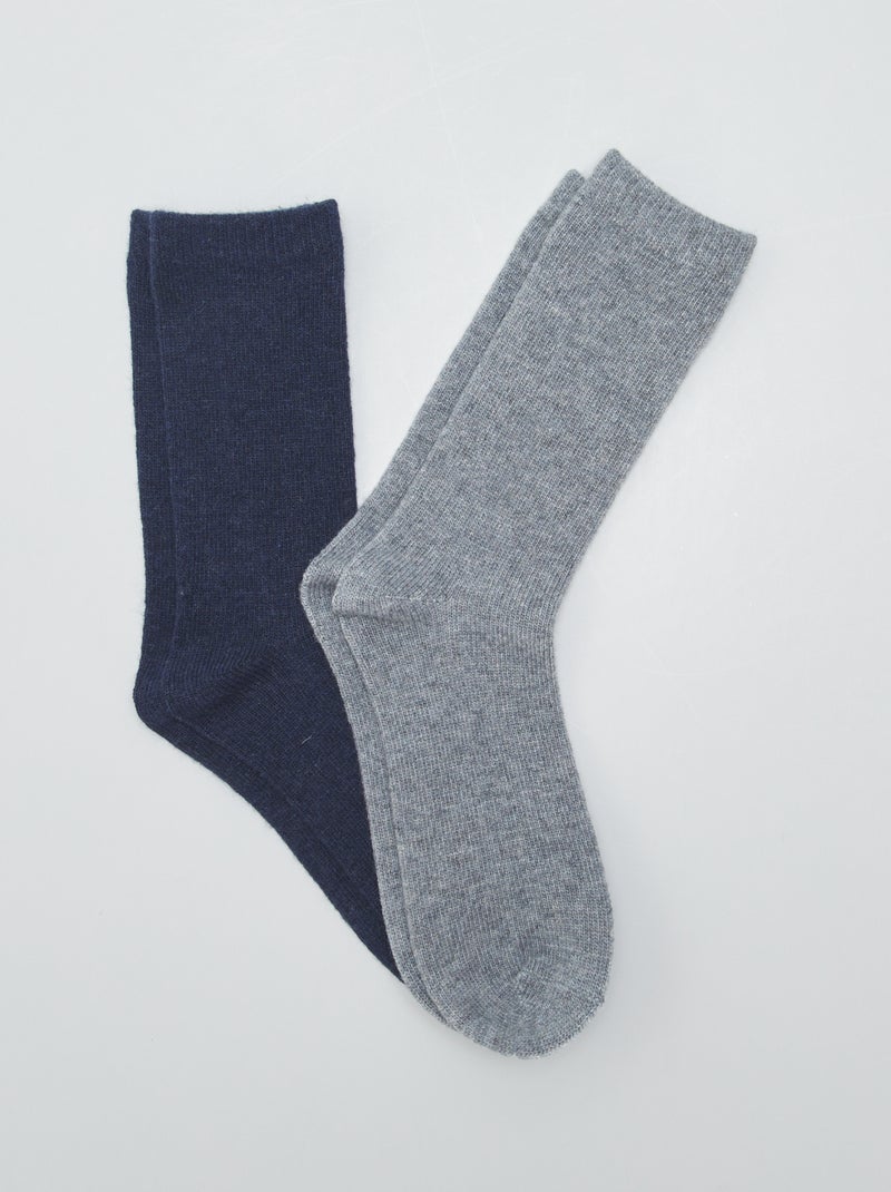 Pack de 2 pares de calcetines GRIS - Kiabi