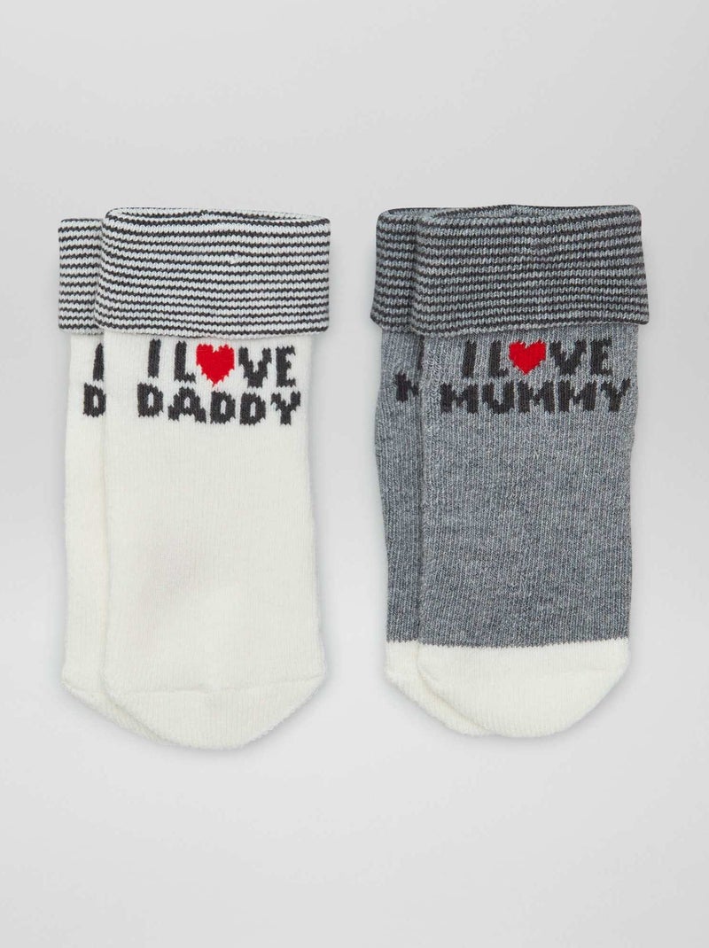 Pack de 2 pares de calcetines GRIS - Kiabi