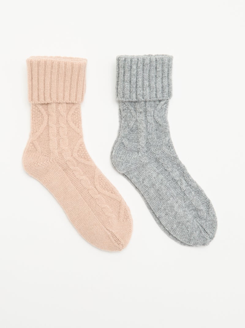 Pack de 2 pares de calcetines Gris - Kiabi