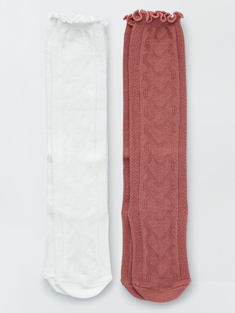 Pack de 2 pares de calcetines largos ROJO - Kiabi