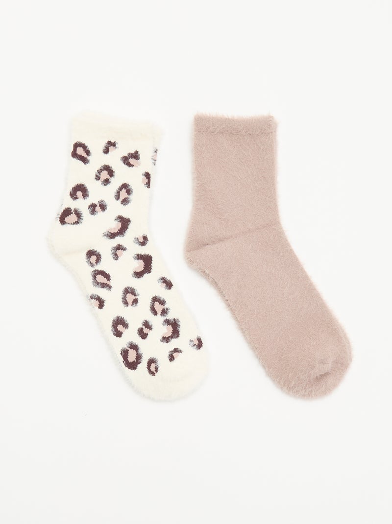 Pack de 2 pares de calcetines Marron - Kiabi