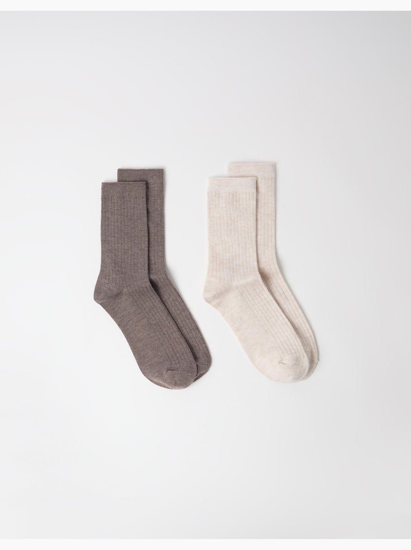 Pack de 2 pares de calcetines, mo fashion Beige - Kiabi