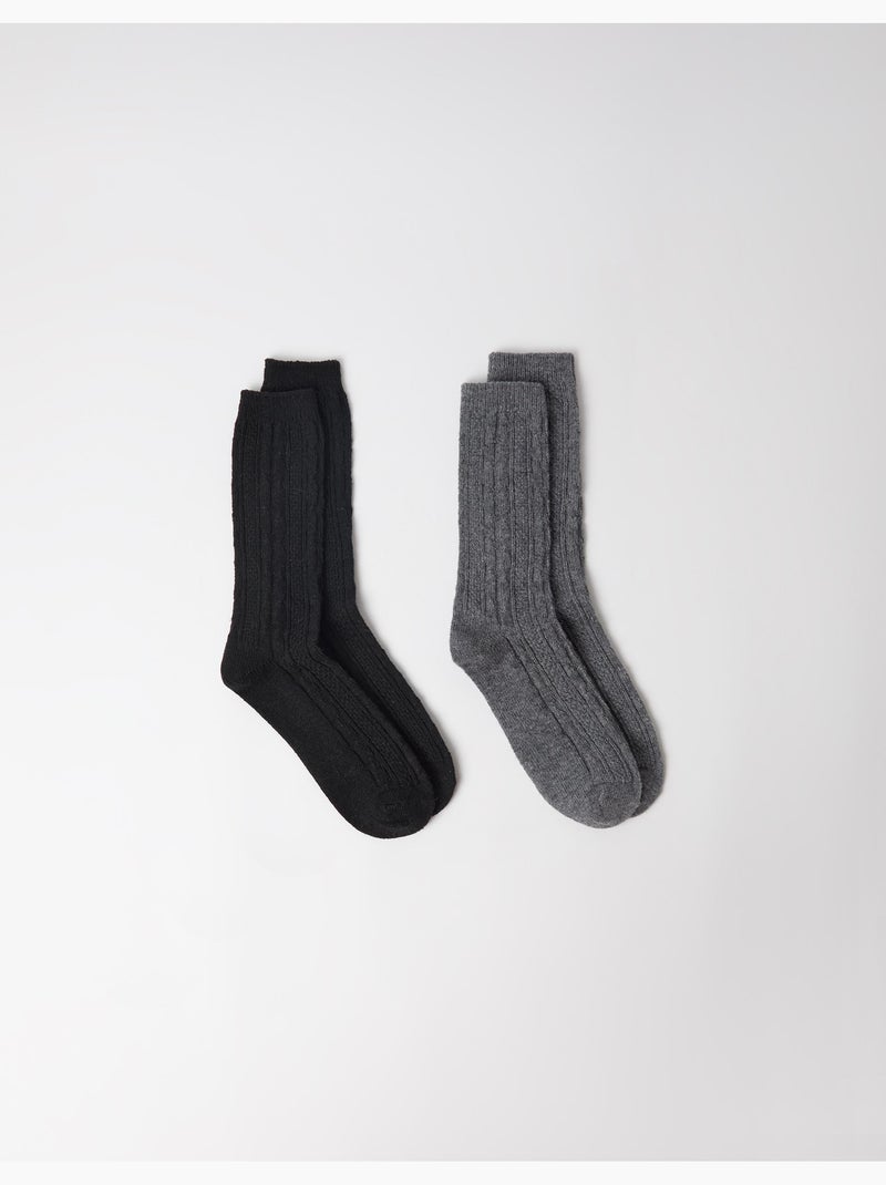 Pack de 2 pares de calcetines, mo fashion Negro - Kiabi
