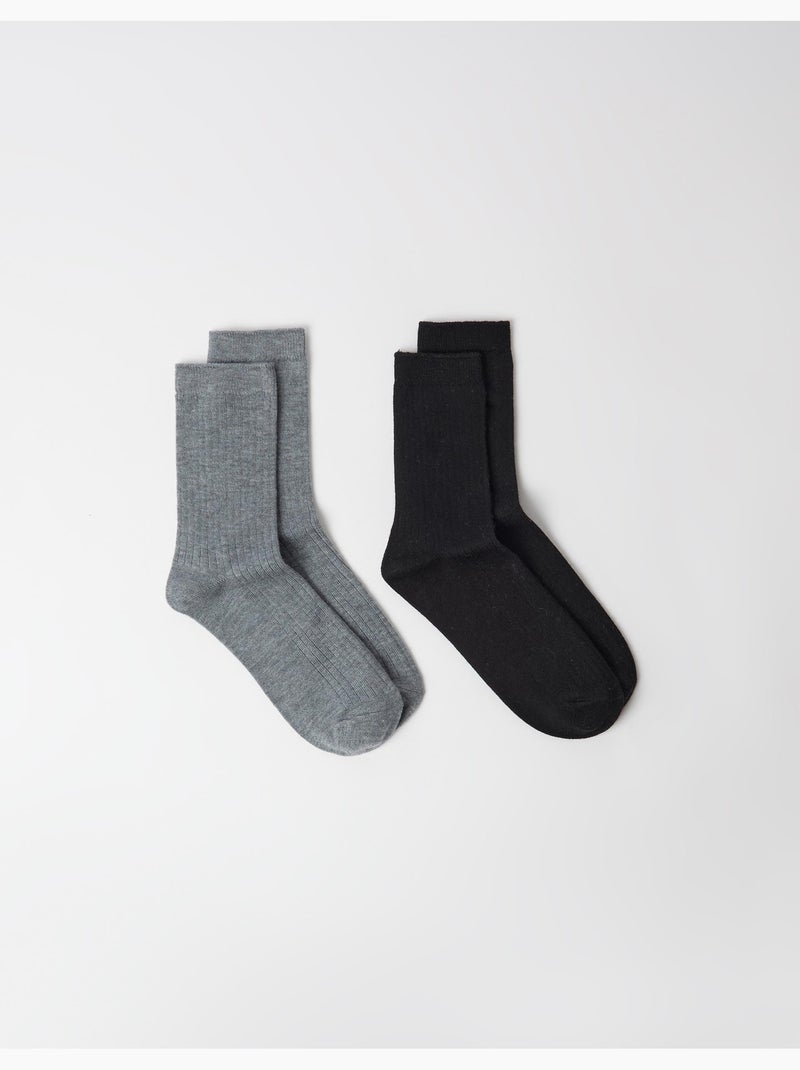 Pack de 2 pares de calcetines, mo fashion Negro - Kiabi