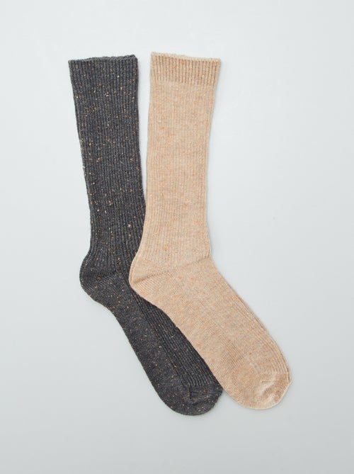 Pack de 2 pares de calcetines moteados - Kiabi