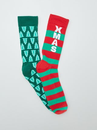 Pack de 2 pares de calcetines 'Navidad'