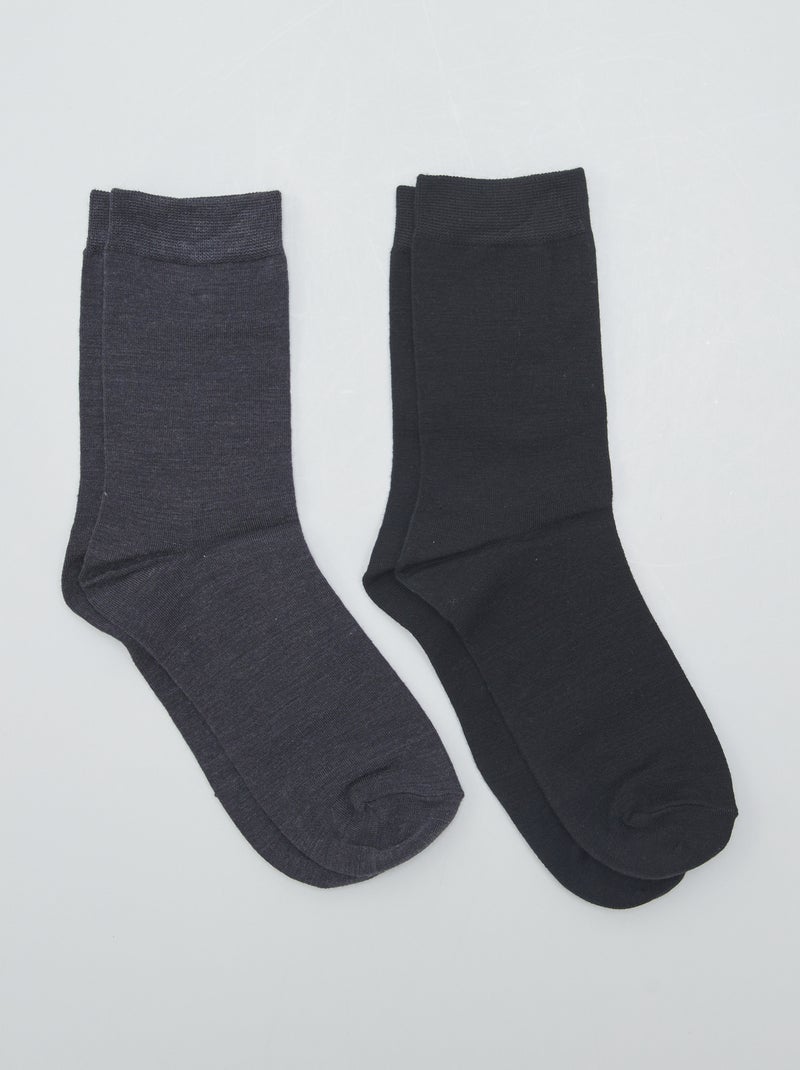 Pack de 2 pares de calcetines negro - Kiabi