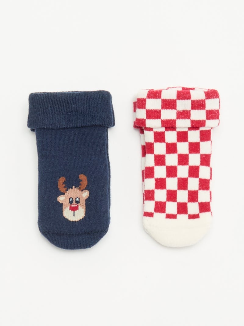 Pack de 2 pares de calcetines para recién nacido Azul - Kiabi