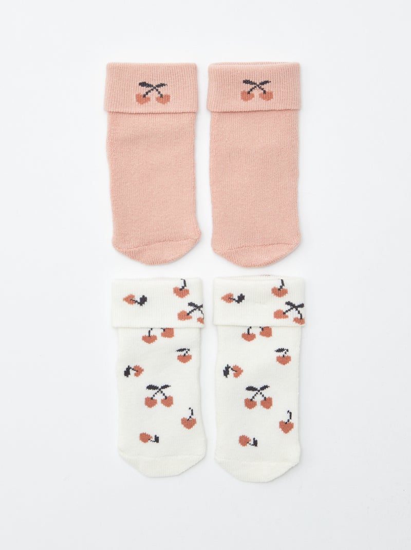 Pack de 2 pares de calcetines para recién nacido Blanco - Kiabi