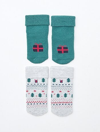 Pack de 2 pares de calcetines para recién nacido
