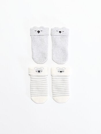 Pack de 2 pares de calcetines para recién nacido