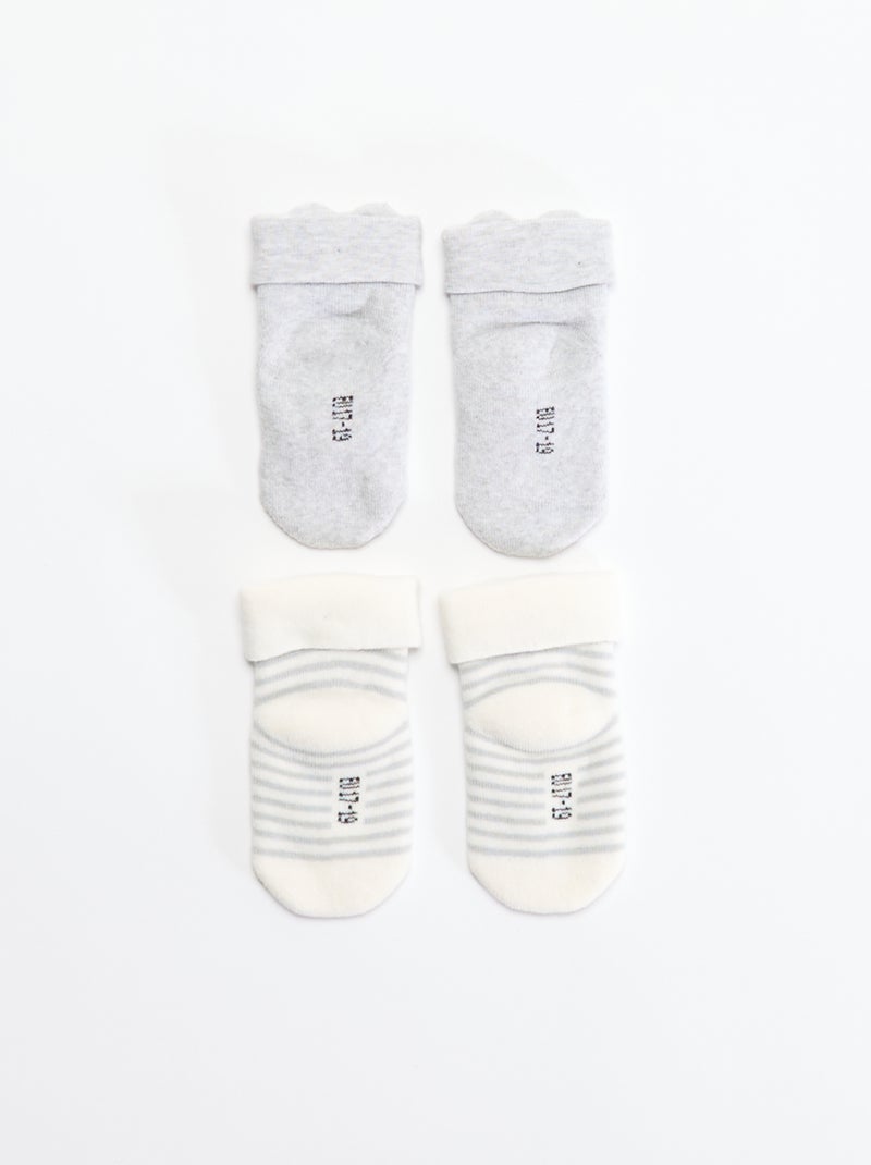 pack de 2 pares de calcetines para recién nacido Gris - Kiabi