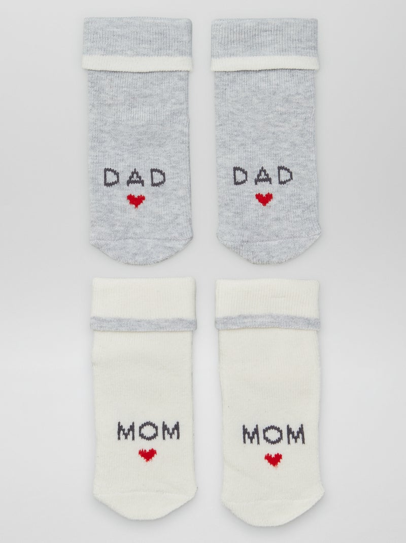 Pack de 2 pares de calcetines para recién nacido GRIS - Kiabi