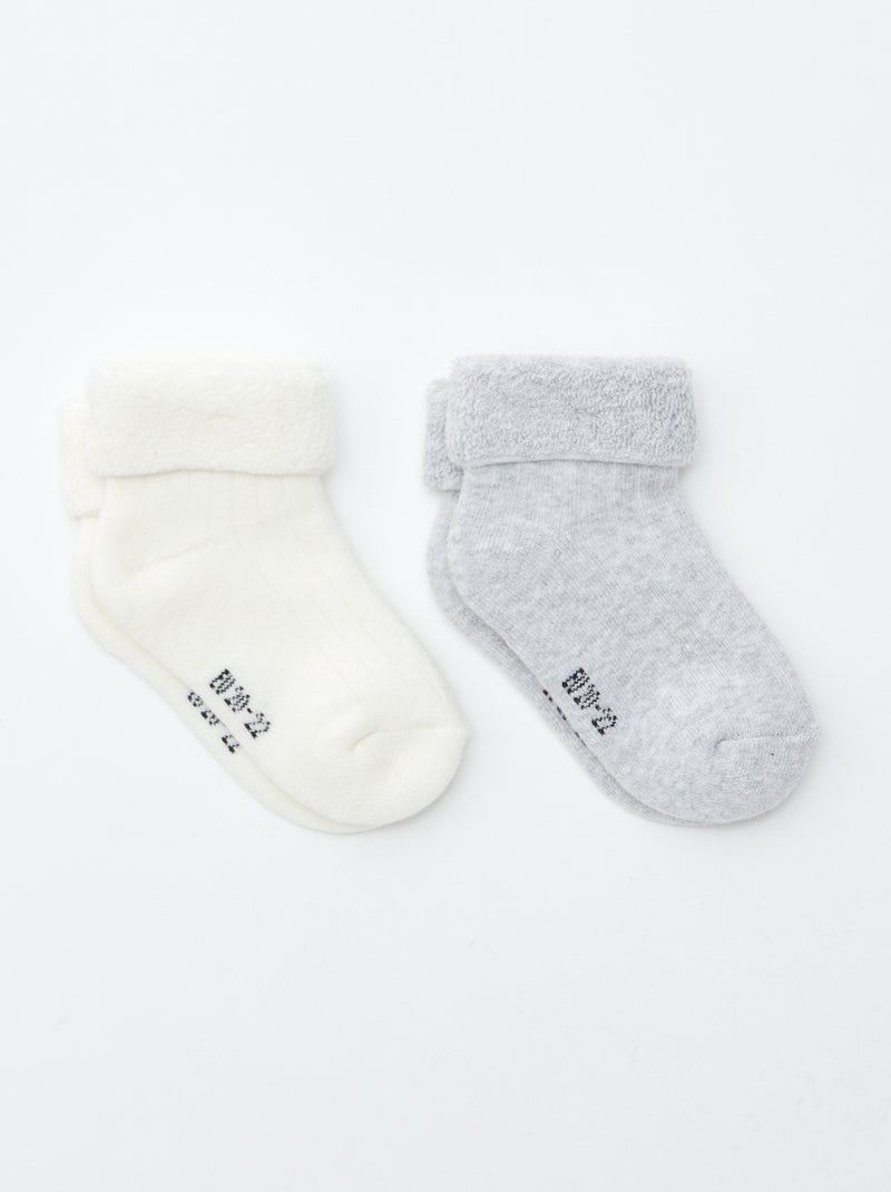 Pack de 2 pares de calcetines para recién nacido Gris - Kiabi