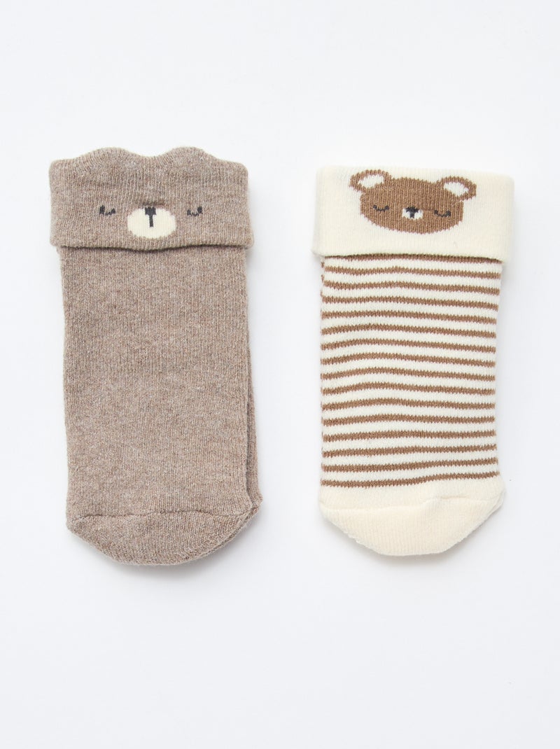 pack de 2 pares de calcetines para recién nacido Marron - Kiabi
