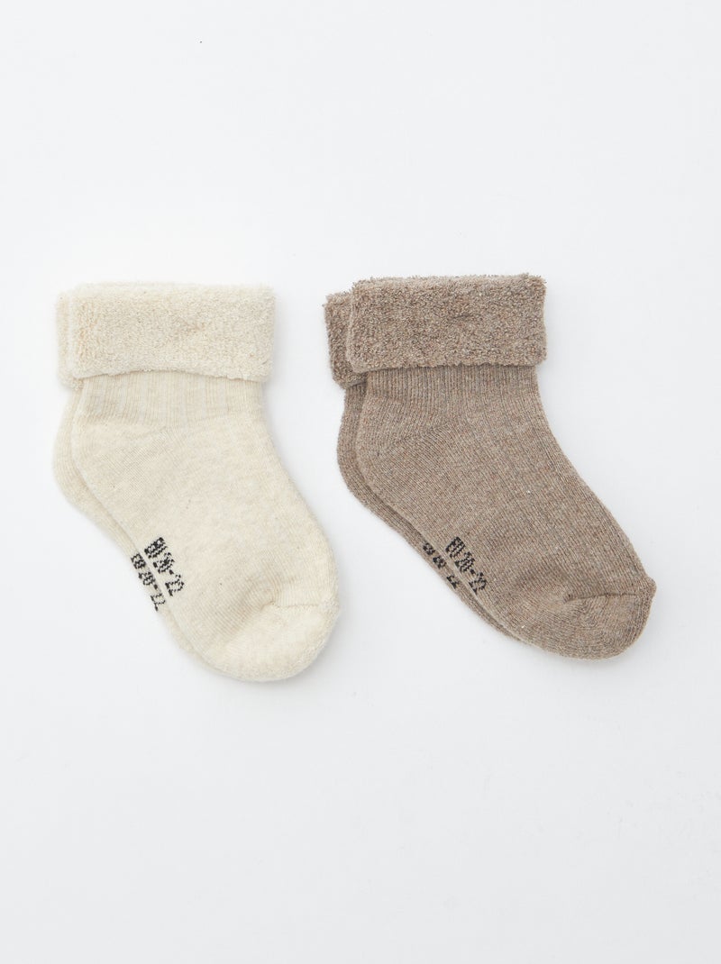 Pack de 2 pares de calcetines para recién nacido Marron - Kiabi