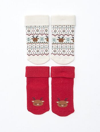 Pack de 2 pares de calcetines para recién nacido