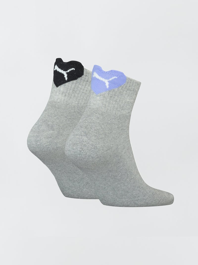 Pack de 2 pares de calcetines 'Puma' Gris/Azul/Negro - Kiabi