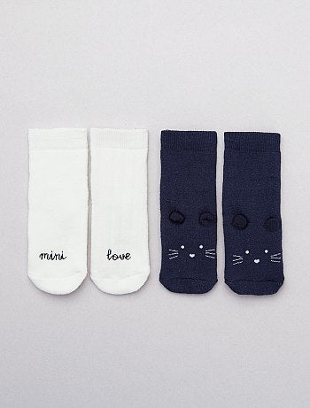 Pack de 2 pares de calcetines 'ratón' - Kiabi
