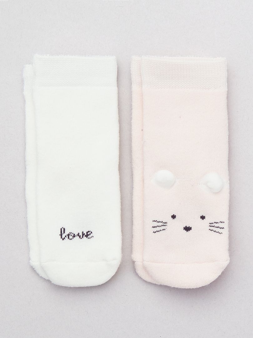 Pack de 2 pares de calcetines 'ratón' ROSA - Kiabi