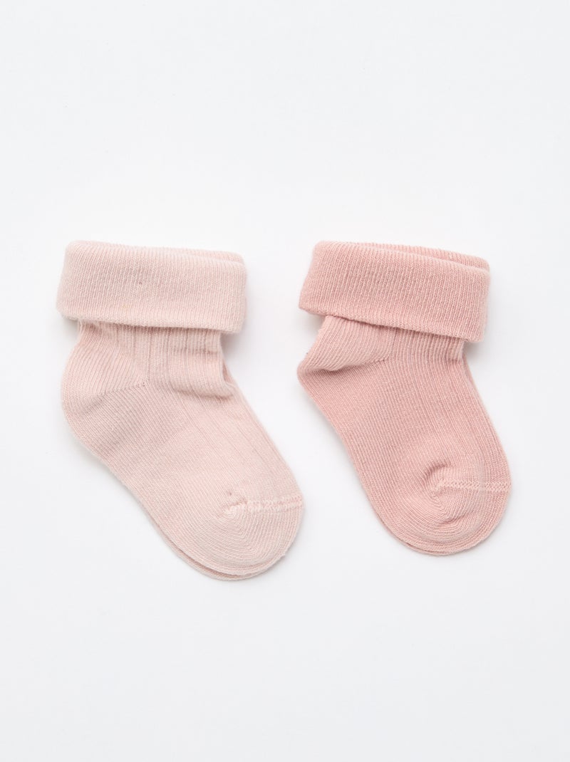 Pack de 2 pares de calcetines Rosa - Kiabi