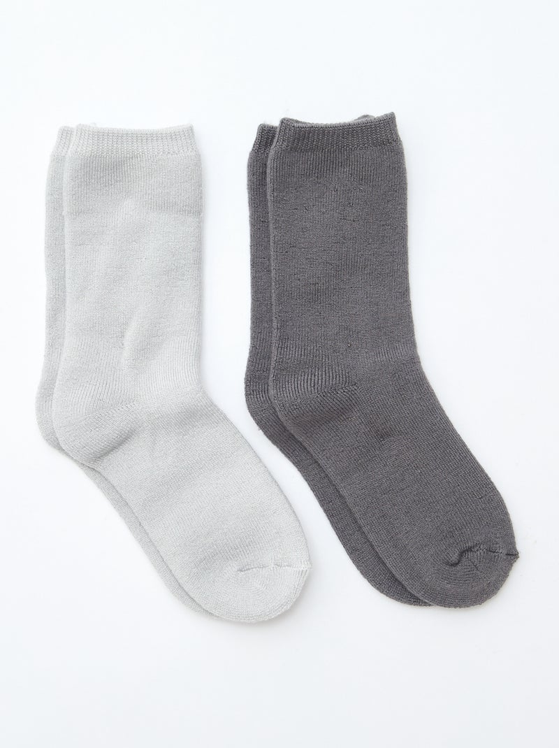 Pack de 2 pares de calcetines térmicos Gris - Kiabi