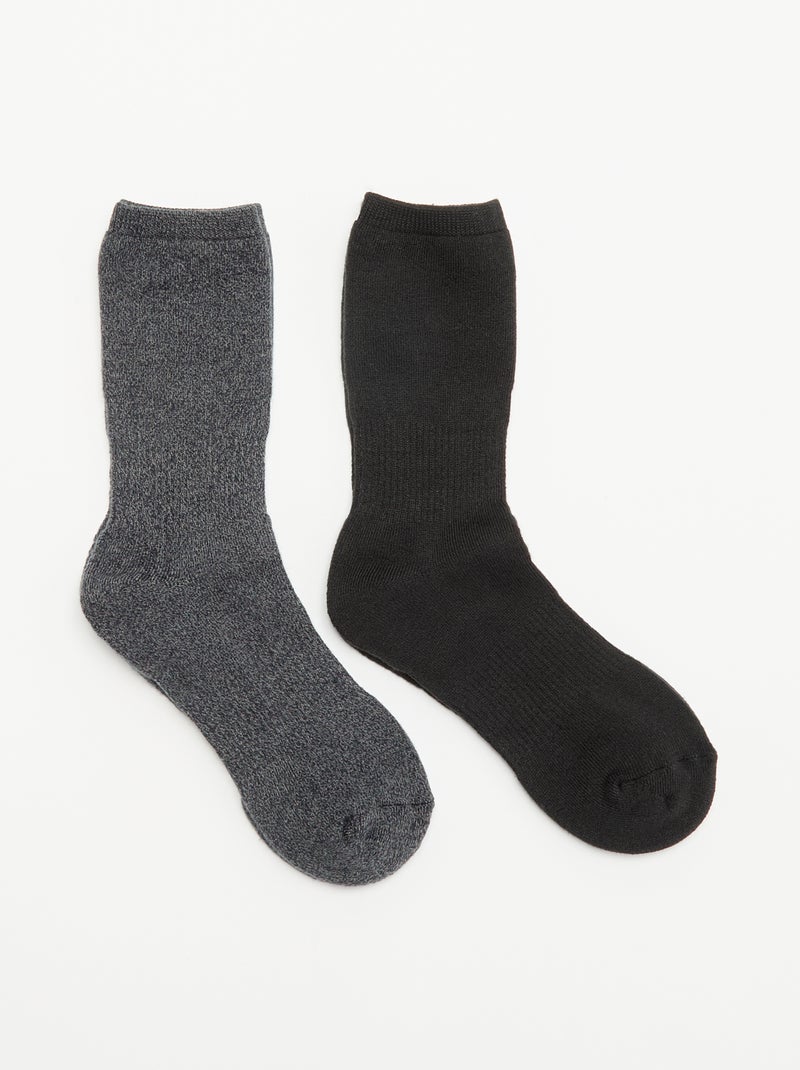 Pack de 2 pares de calcetines térmicos Negro - Kiabi