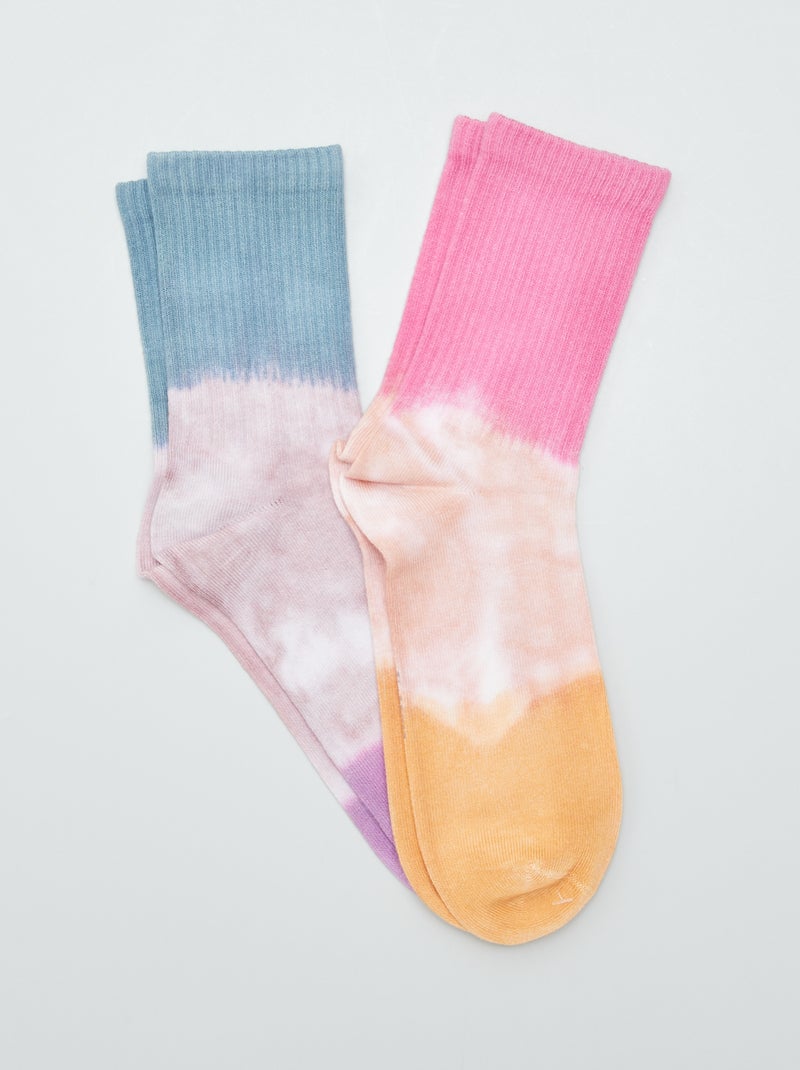 Pack de 2 pares de calcetines tie and dye PURPURA - Kiabi