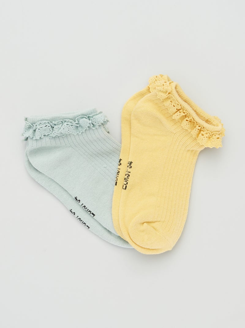 Pack de 2 pares de calcetines tobilleros AZUL - Kiabi