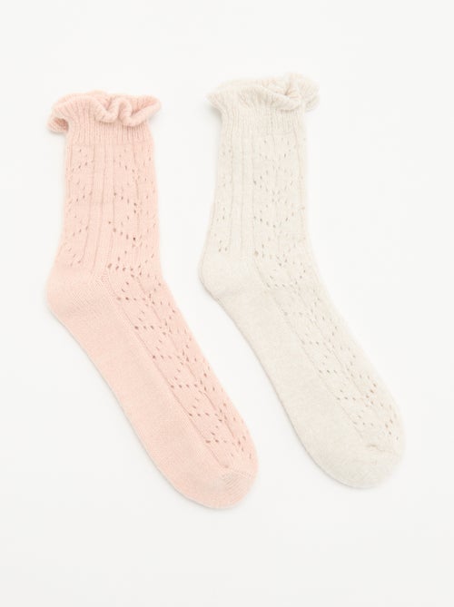 Pack de 2 pares de calcetines tobilleros de fantasía - Kiabi Pack de 2 pares de calcetines tobilleros de fantasía - Kiabi