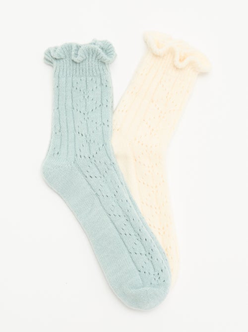 Pack de 2 pares de calcetines tobilleros de fantasía - Kiabi Pack de 2 pares de calcetines tobilleros de fantasía - Kiabi