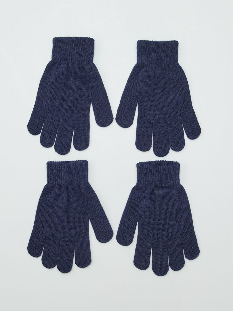 Pack de 2 pares de guantes AZUL - Kiabi