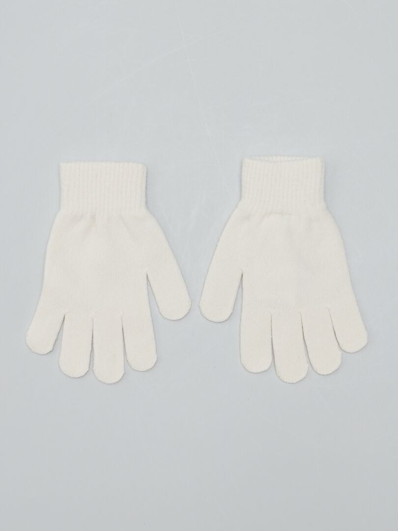 Pack de 2 pares de guantes BLANCO - Kiabi