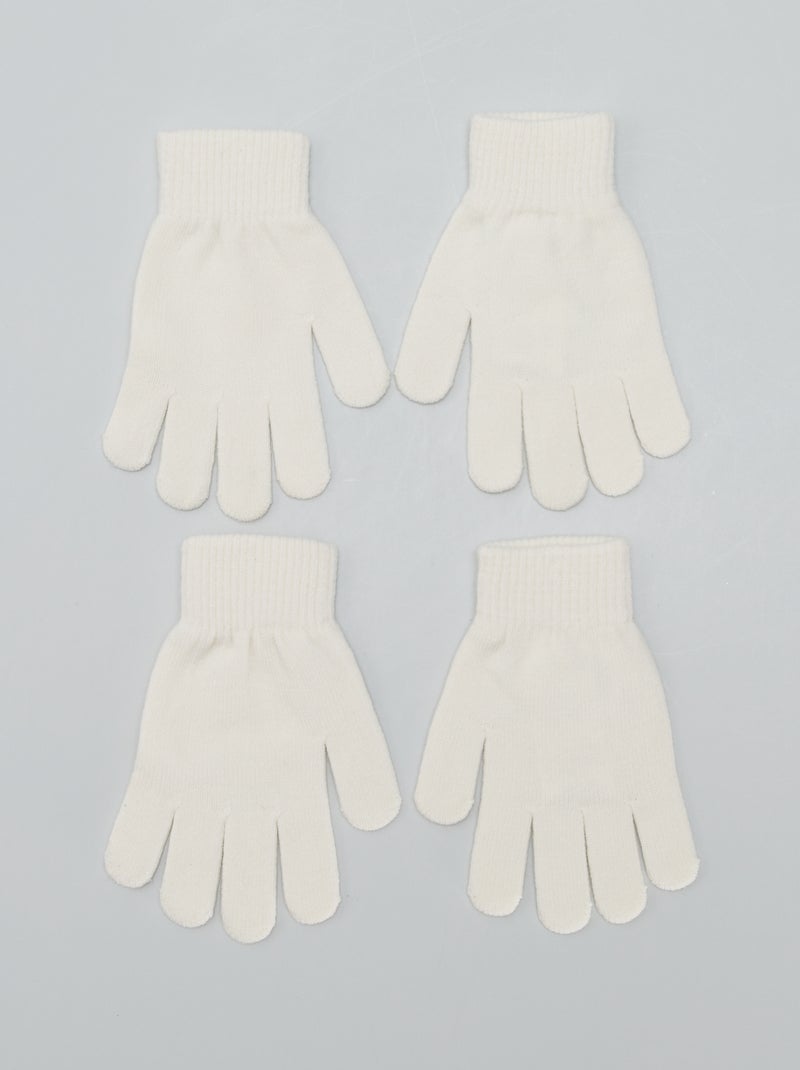 Pack de 2 pares de guantes BLANCO - Kiabi
