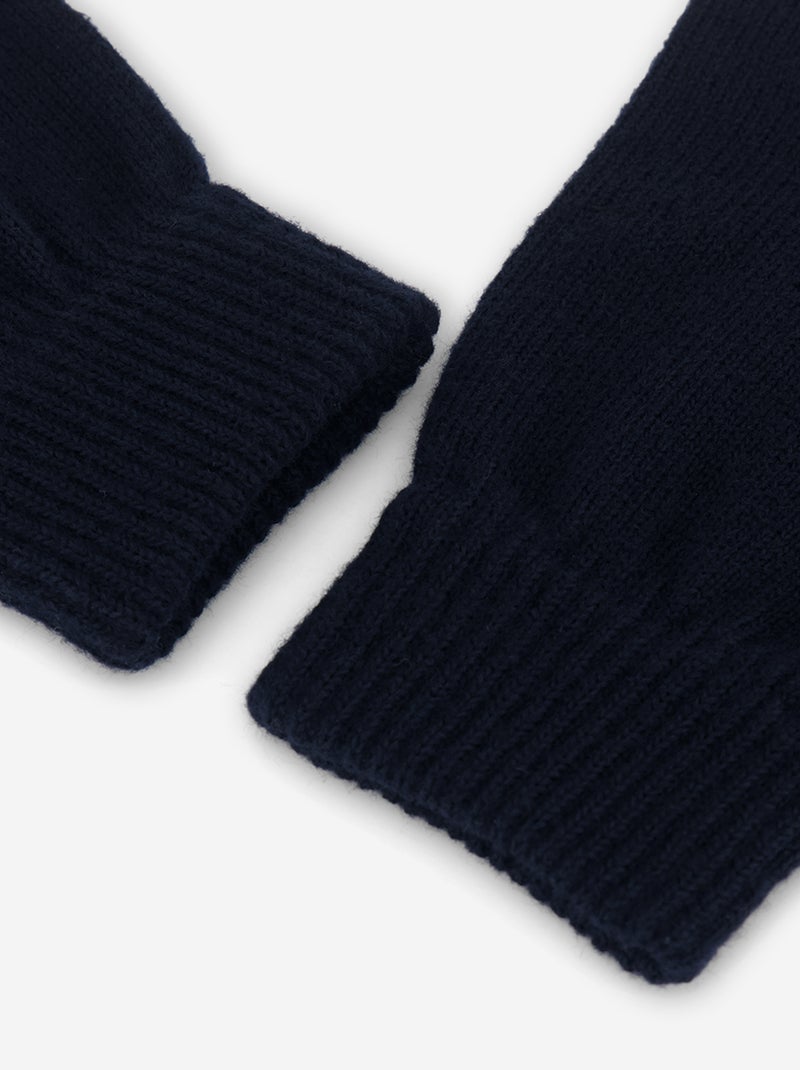 Pack de 2 pares de guantes de punto Azul - Kiabi