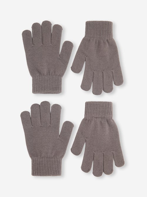 Pack de 2 pares de guantes de punto - Kiabi Pack de 2 pares de guantes de punto - Kiabi