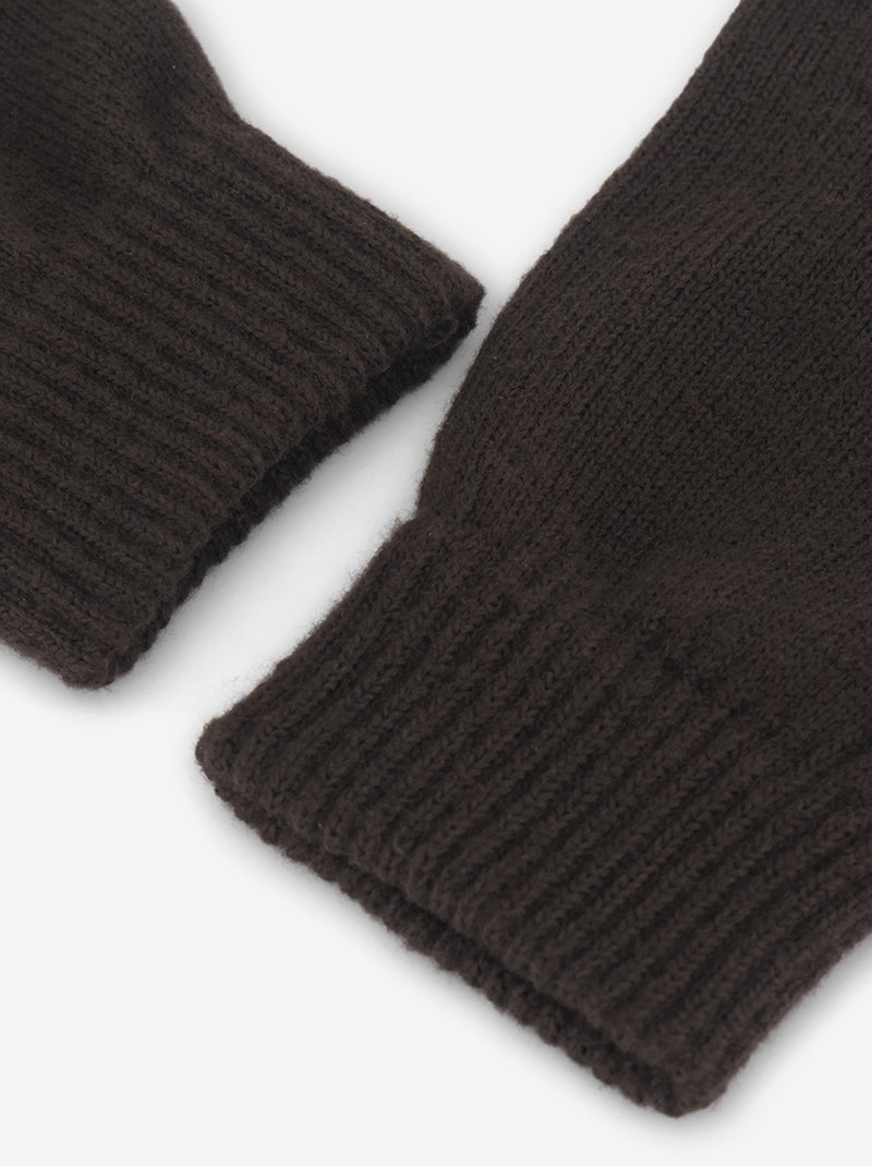 Pack de 2 pares de guantes de punto Marron - Kiabi