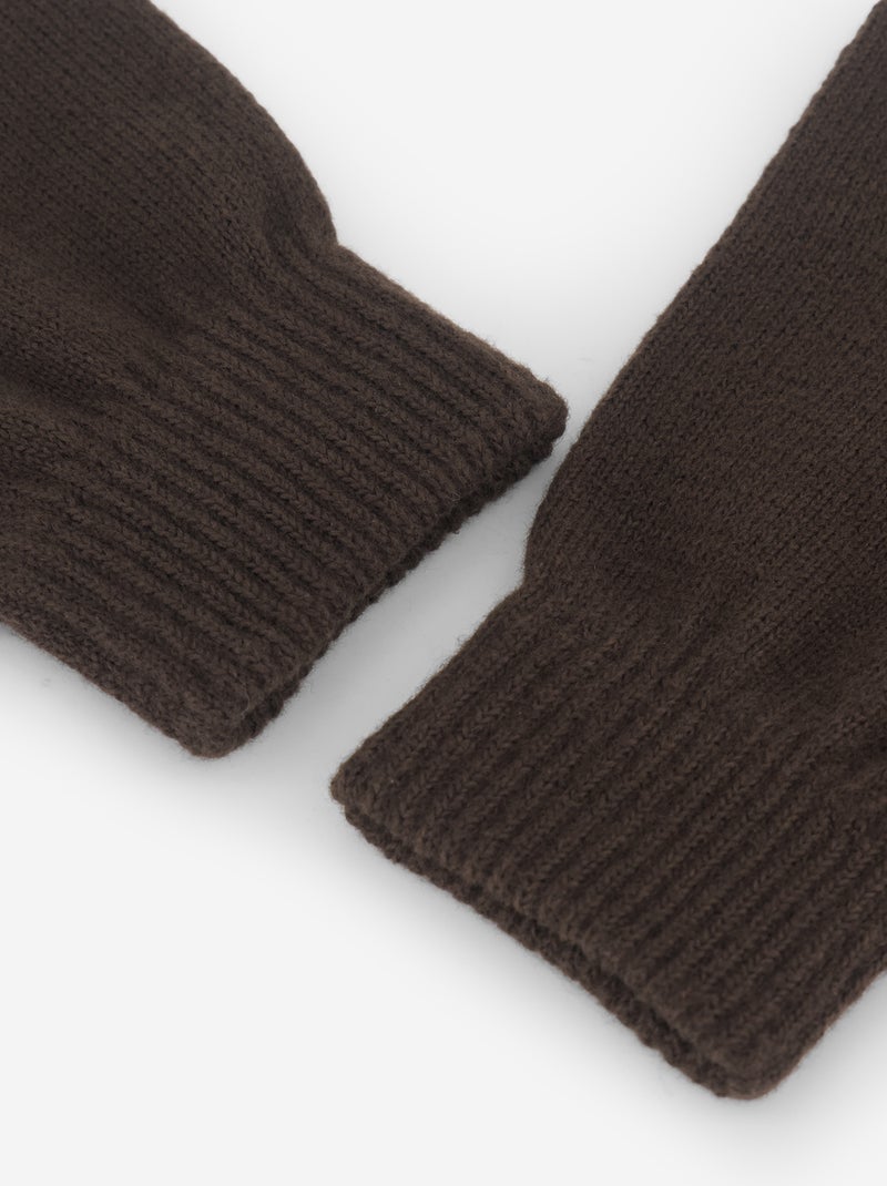 Pack de 2 pares de guantes de punto Marron - Kiabi