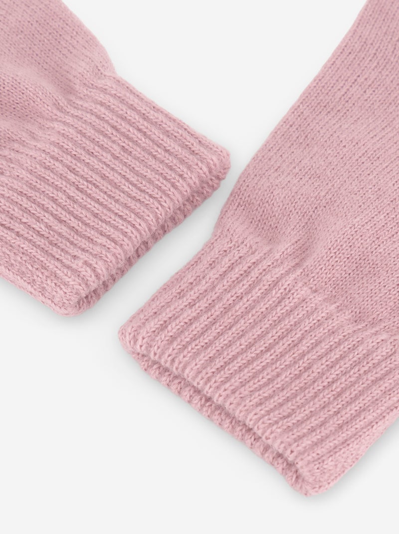 Pack de 2 pares de guantes de punto Rosa - Kiabi