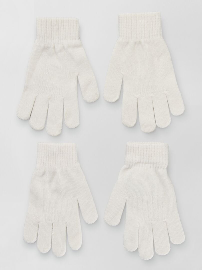 Pack de 2 pares de guantes lisos BEIGE - Kiabi