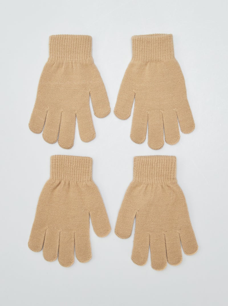 Pack de 2 pares de guantes MARRON - Kiabi