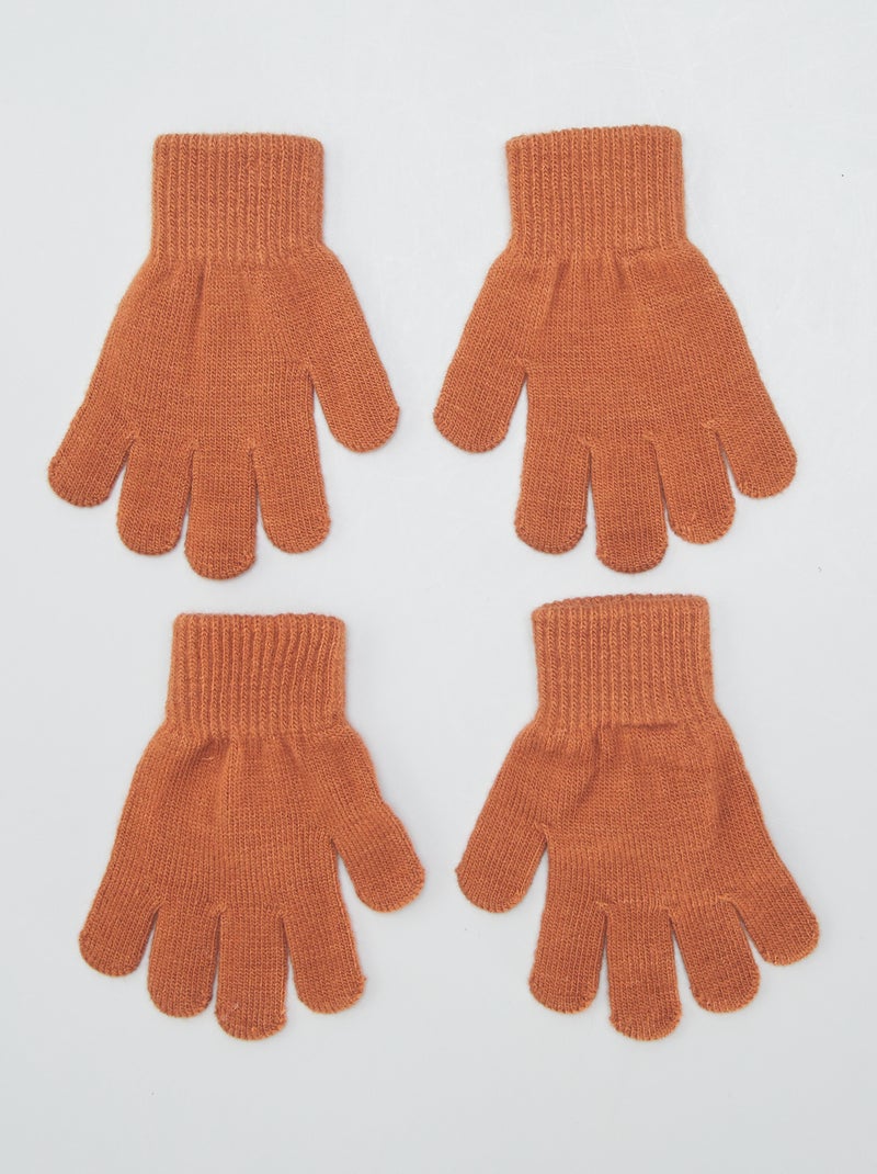 Pack de 2 pares de guantes NARANJA - Kiabi