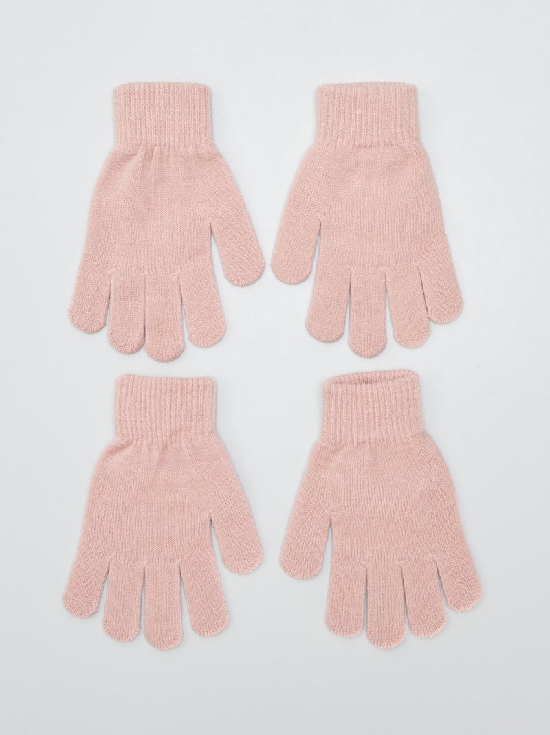 Pack de 2 pares de guantes ROSA - Kiabi