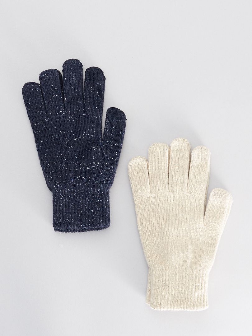 Pack de 2 pares de guantes táctiles AZUL - Kiabi