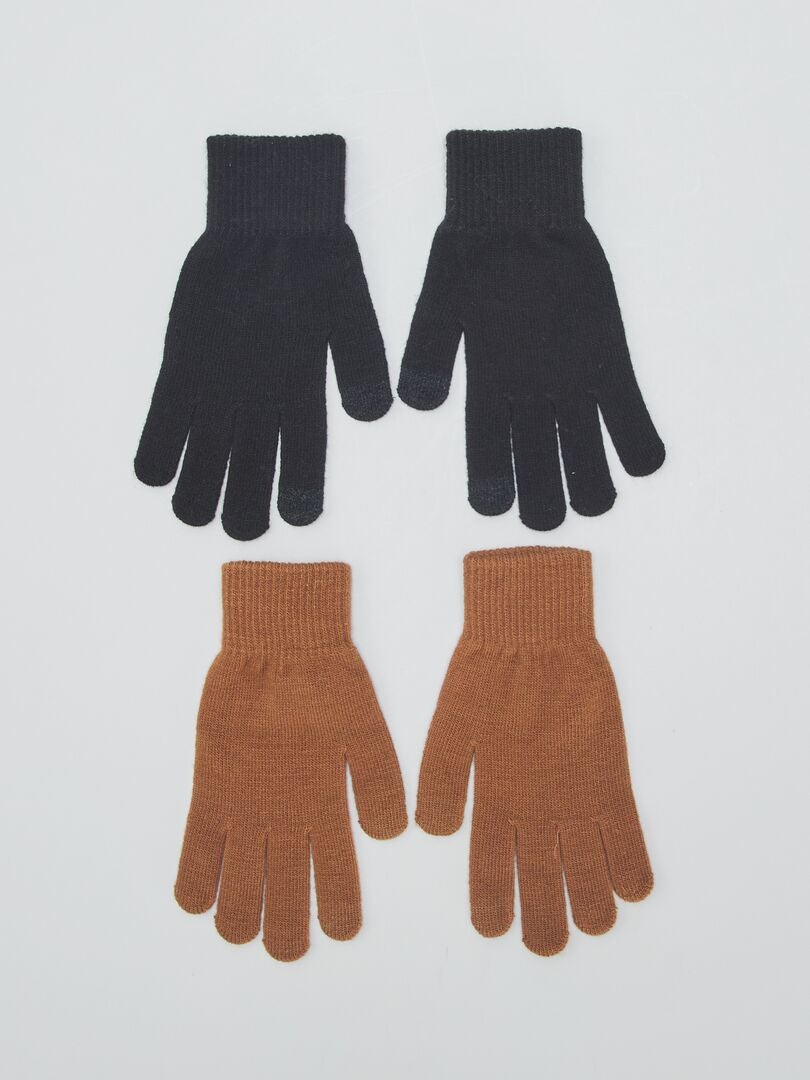 Pack de 2 pares de guantes táctiles BEIGE - Kiabi
