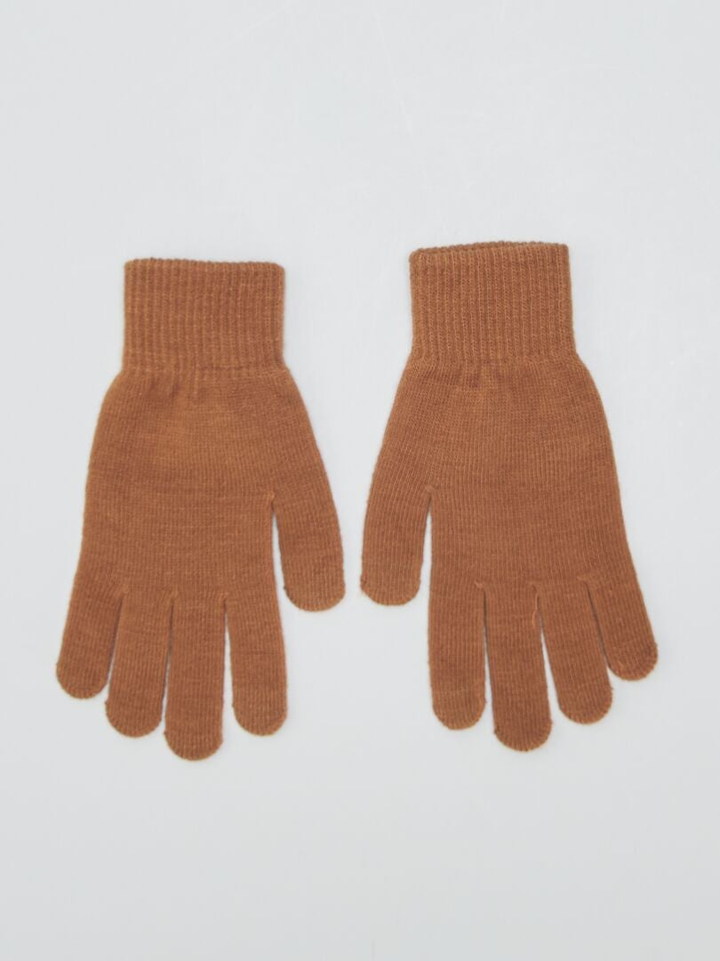 Pack de 2 pares de guantes táctiles BEIGE - Kiabi