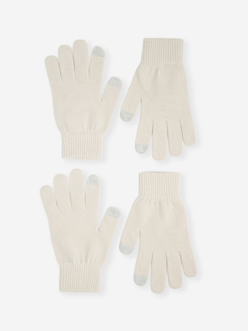 Pack de 2 pares de guantes táctiles - Kiabi